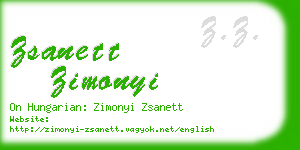zsanett zimonyi business card